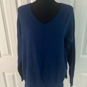 Zenana Outfitters Deep Blue V-Neck Sweater